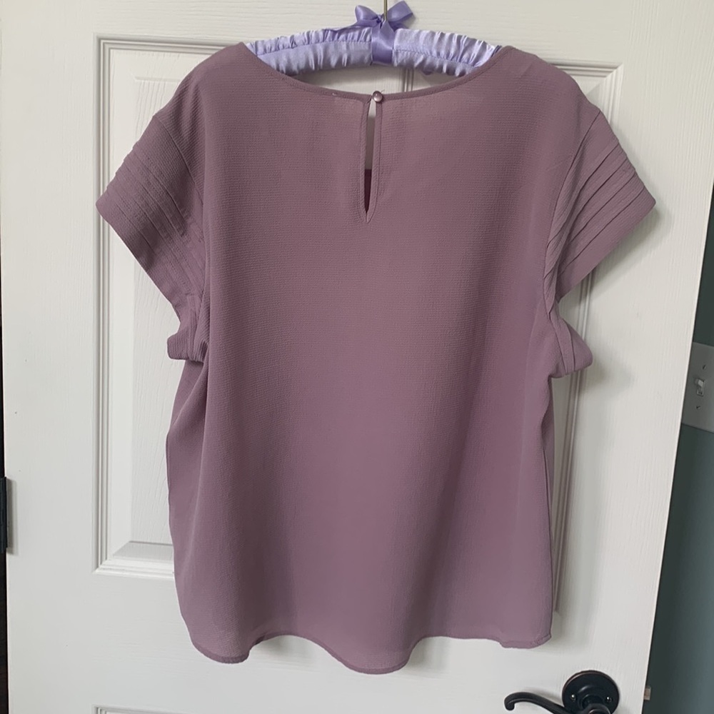Lavender Ruffle Cap Sleeve Top - Picture 7 of 7